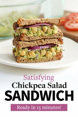 chickpea salad sandwich pin for pinterest