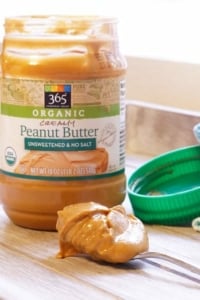 Jar of creamy peanut butter