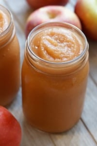 Slow cooker apple sauce in jar