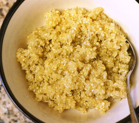 soaked quinoa in a bowl