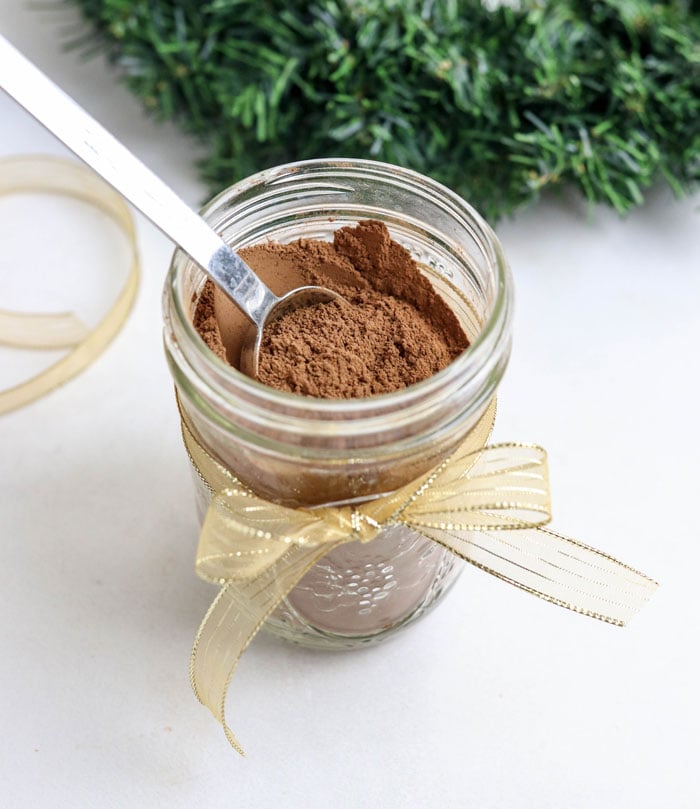 hot chocolate mix with tablespoon