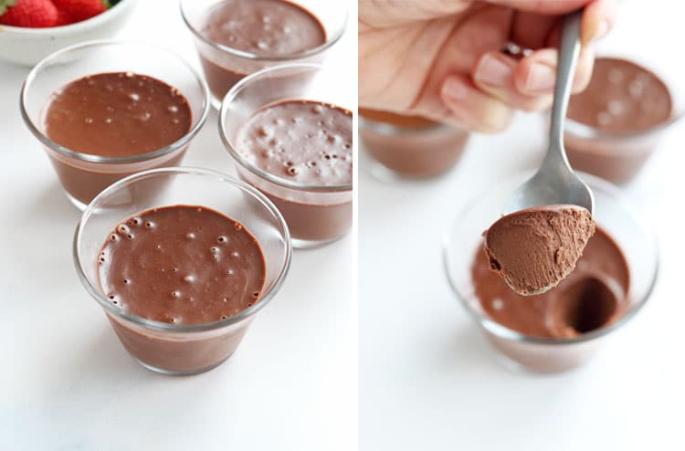showing texture of chocolate pots de creme