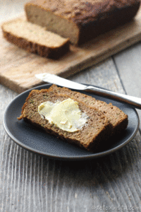 sliced zucchini bread with butter
