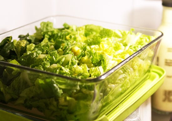 lettuce in a glass container