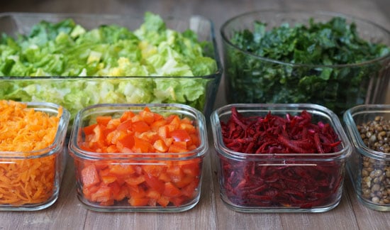 vegetables separated into bowls