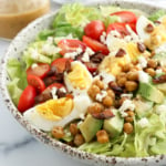 vegetarian cobb salad with chickpeas on top