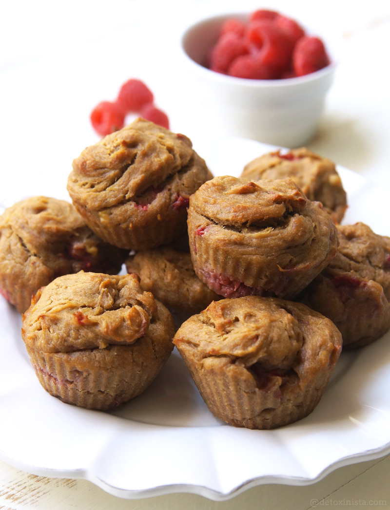 plate of peanut butter and jelly muffins