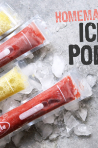 ice pops frozen on a bed of ice