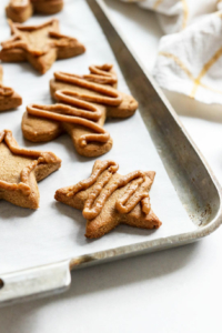 gingerbread cookies on a pan