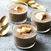Chai-Spiced Chia Puddings in glass cups