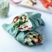 healthy collard wrap stacked