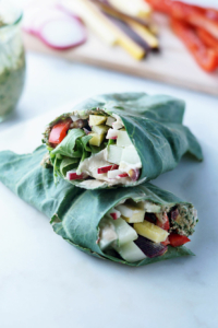 healthy collard wrap stacked