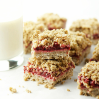 Stacked Strawberry Oat Crumble Bars