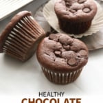 healthy chocolate muffins pin