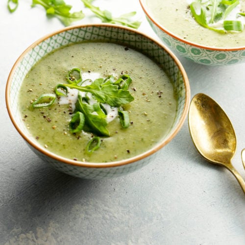 Creamy Vegan Arugula Soup - Detoxinista