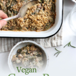 vegan green bean casserole pin for pinterest