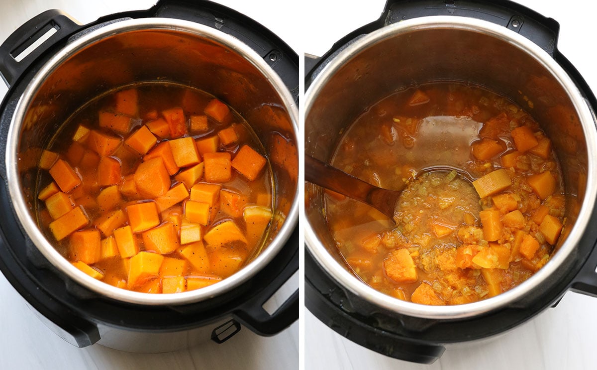 butternut squash cooked in the Instant Pot.