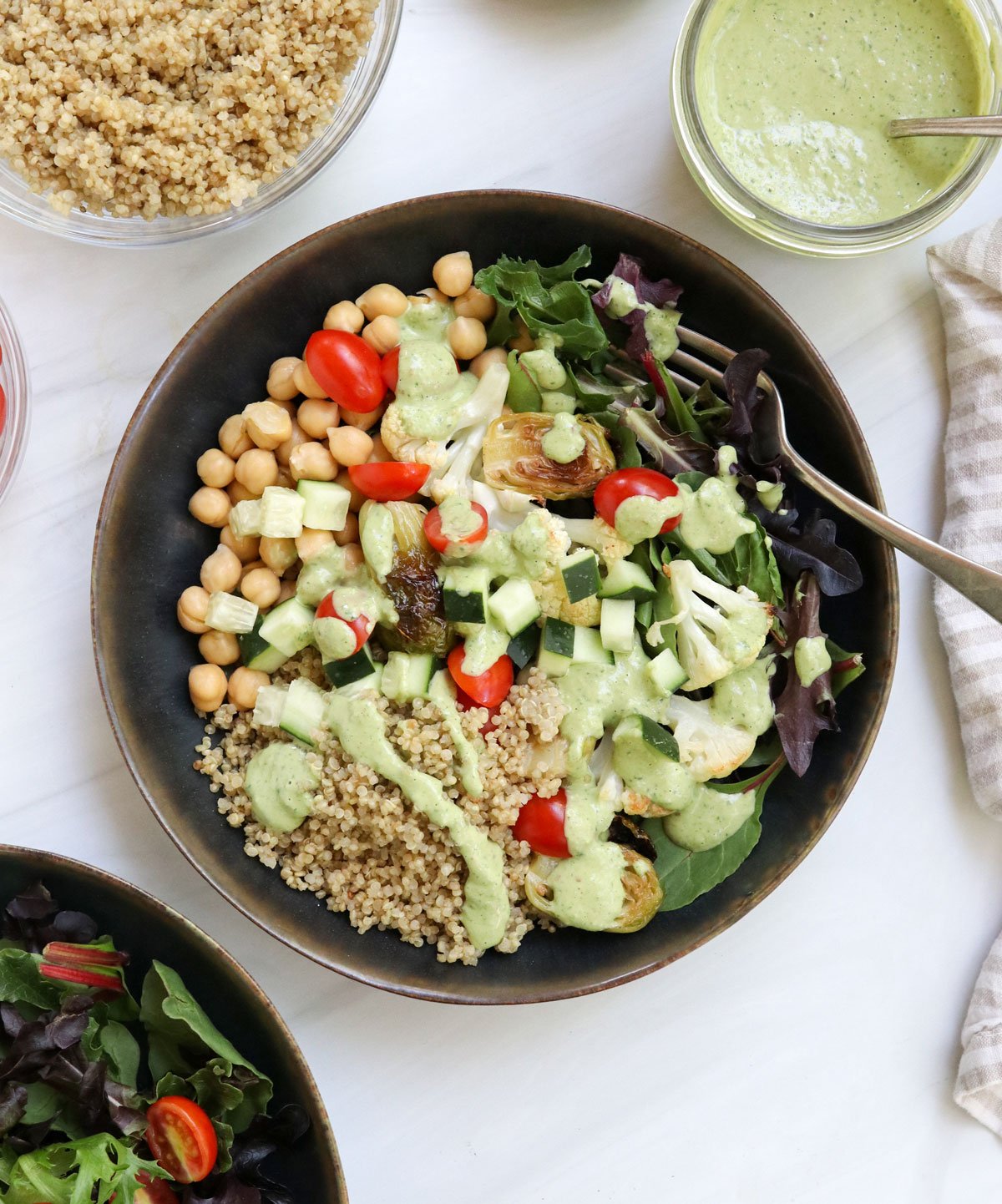 Roasted Vegetable Quinoa Meal Prep Bowls - Making Thyme for Health