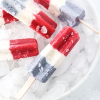 red white and blue ice pops