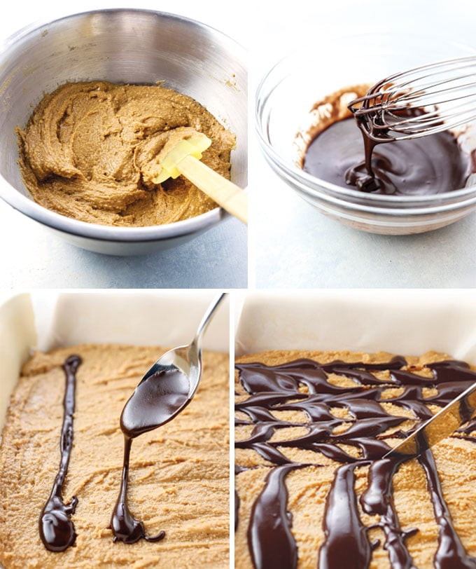 peanut butter fudge batter and homeamde 3-ingredient chocolate coating