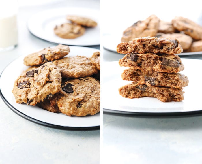 chocolate chip cookies made with date paste