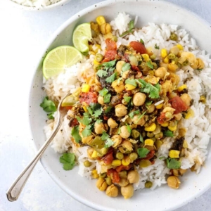 overhead instant pot chickpea curry