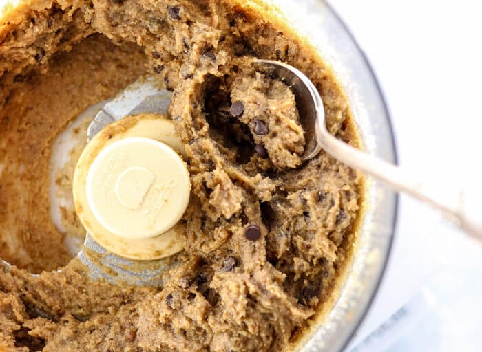 edible cookie dough in a food processor