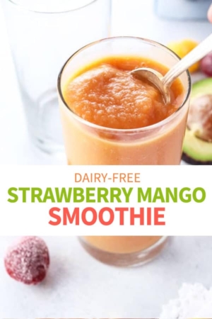 strawberry mango smoothie pin