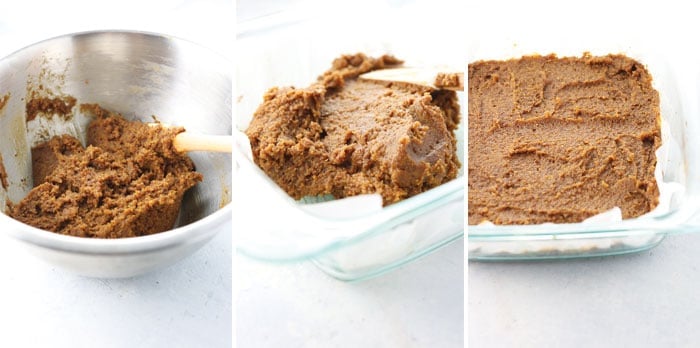 vegan pumpkin bar batter made with almond flour and no eggs