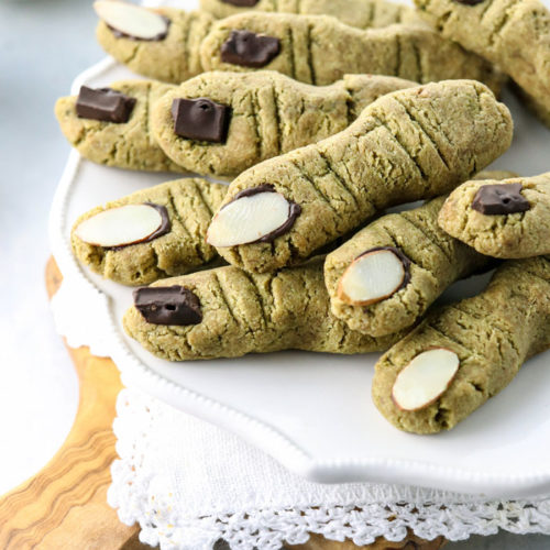 witch monster finger cookies on plate