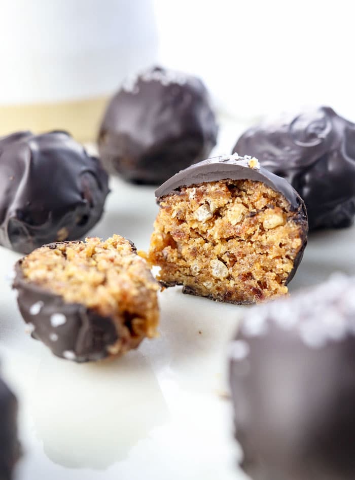 Dark Chocolate Peanut Butter Bites with Sea Salt + Reviews