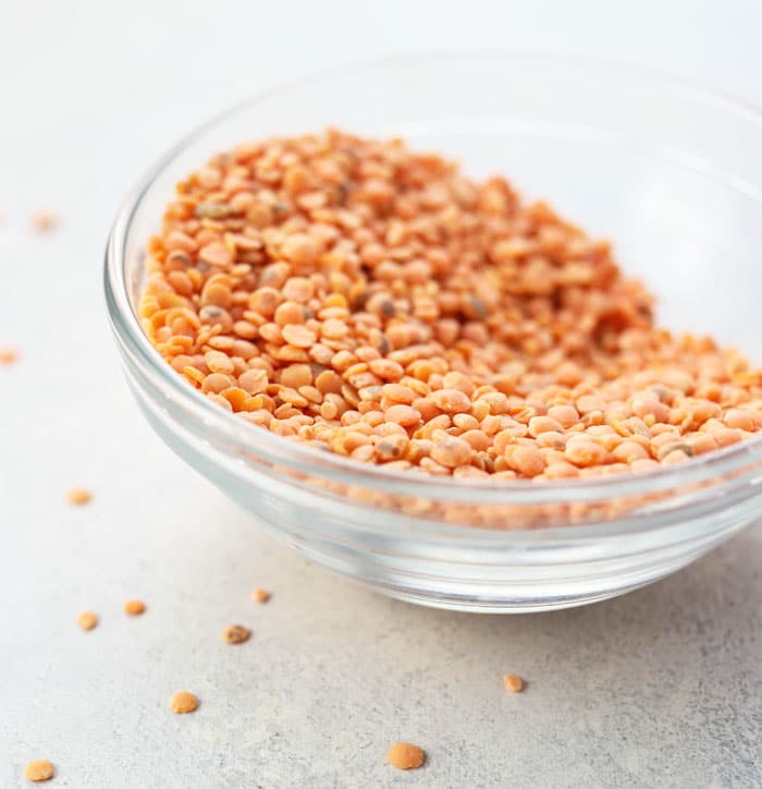 red lentils in a bowl