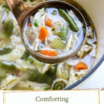 chicken vegetable soup pin for pinterest.