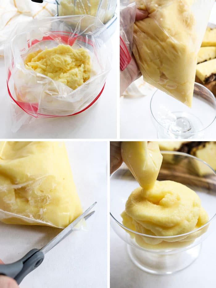 how to make dole whip and pipe it into a dish