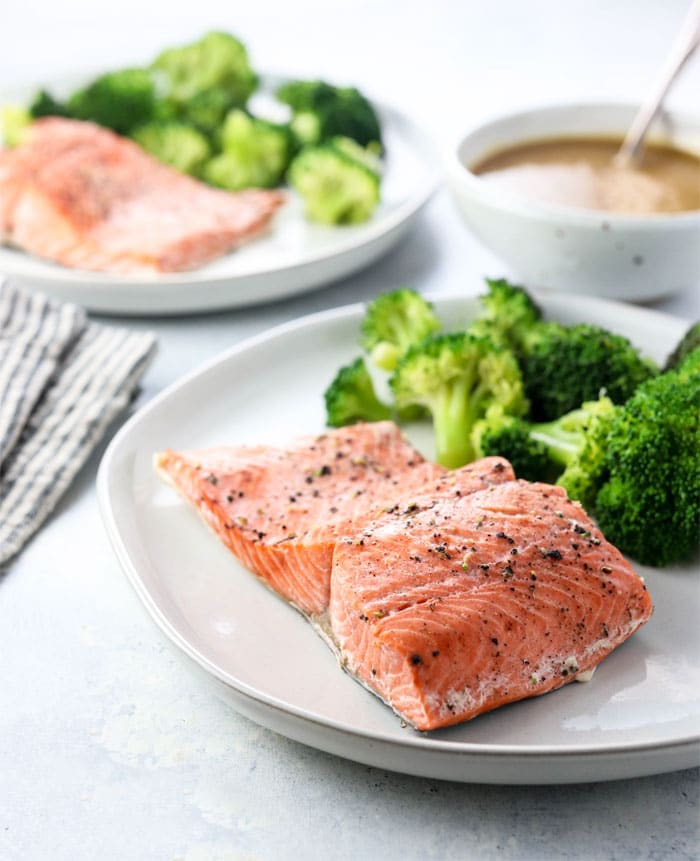 Instant Pot Salmon with broccoli