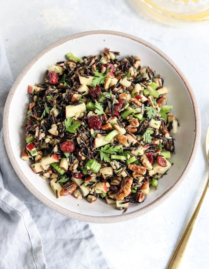 wild rice salad with apples and celery