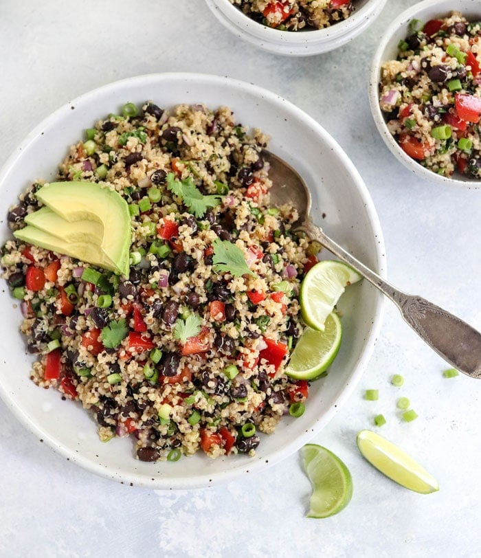 quinoa black bean salad recipe overhead