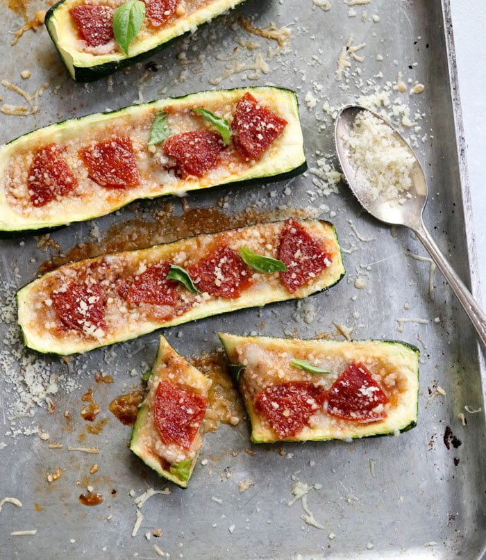 zucchini boat pizzas