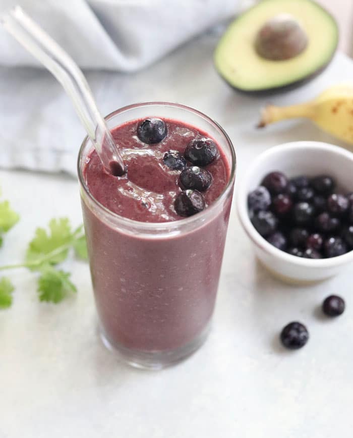 smoothie with wild blueberries