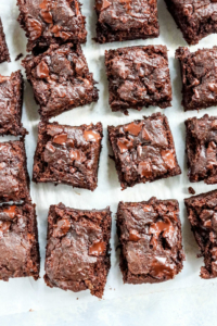 gluten free brownies cut into squares