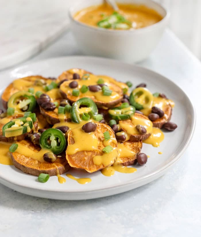 plate of sweet potato nachos