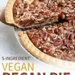vegan pecan pie pin for pinterest
