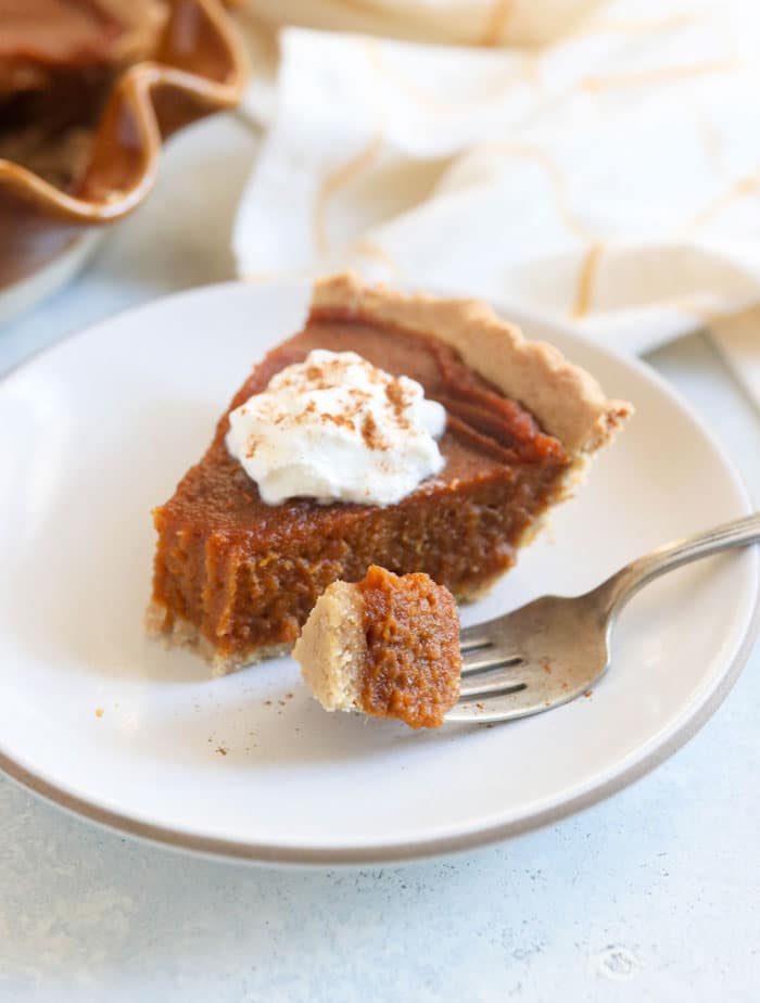 slice of vegan pie with crust