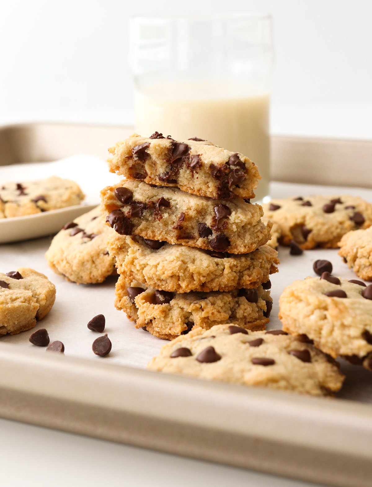 Chocolate chip cookies and milk.