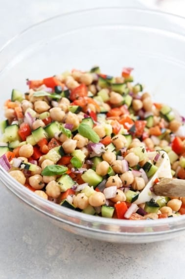 chickpea salad with red wine vinaigrette