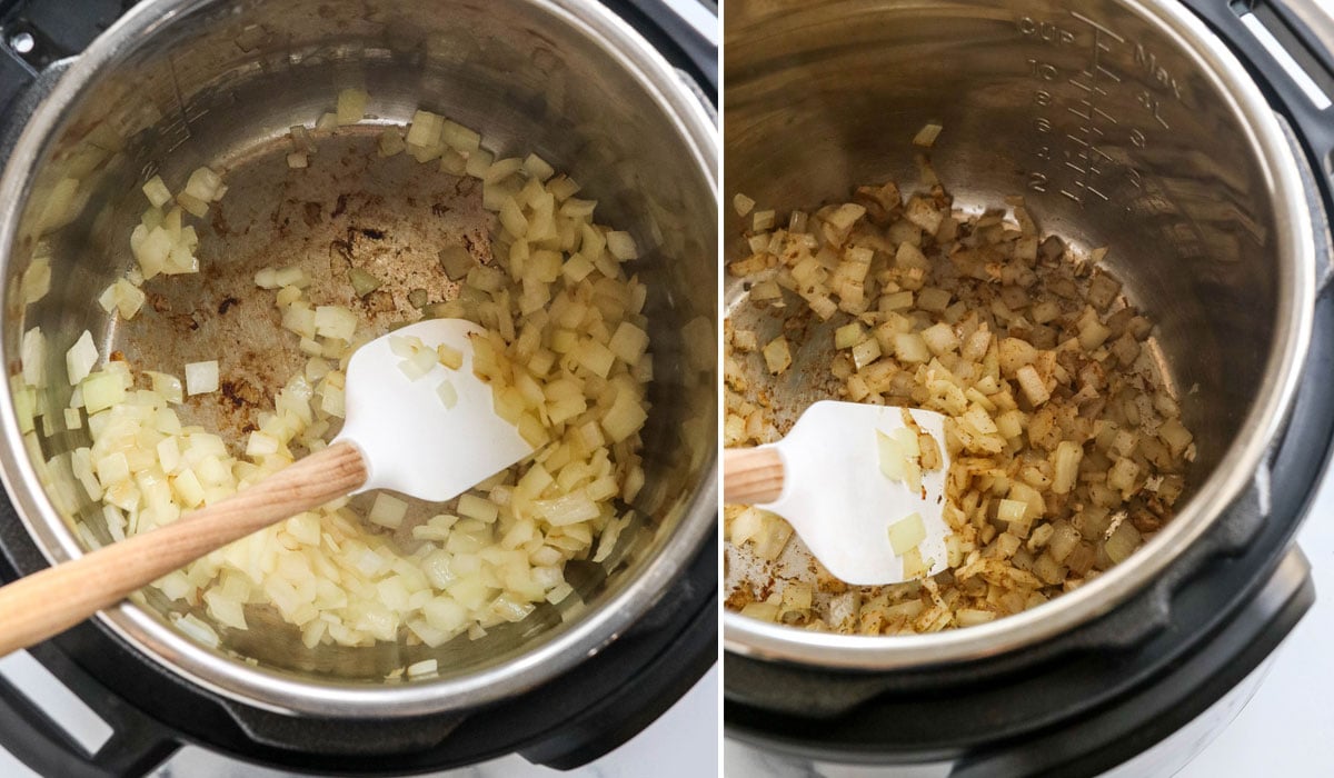 sauteeing onion and spices in Instant Pot