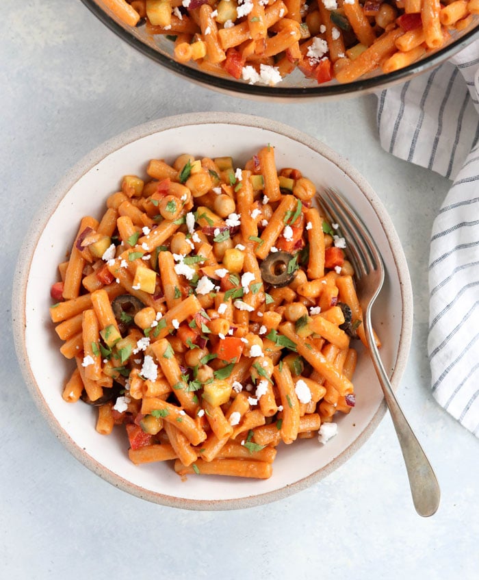 red lentil pasta salad