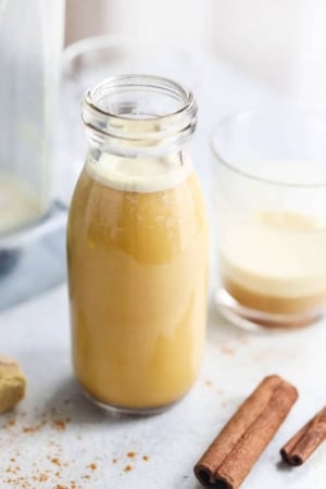 golden milk in a bottle