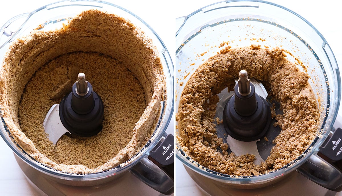 almonds ground in a food processor.