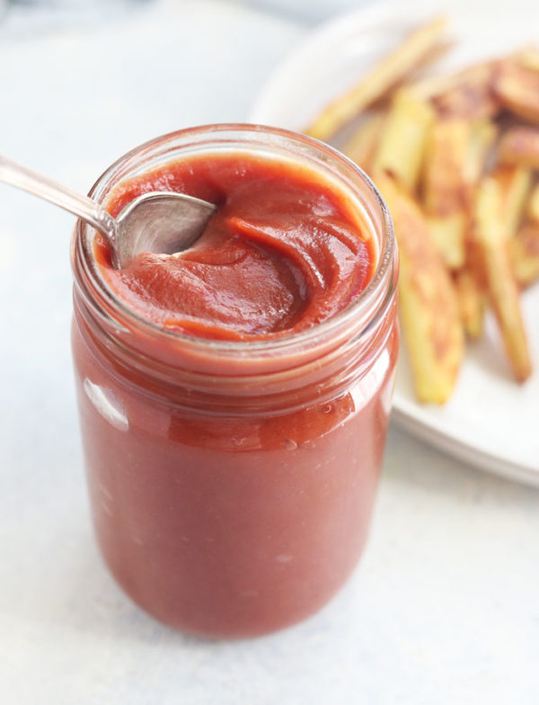 homemade ketchup in a jar